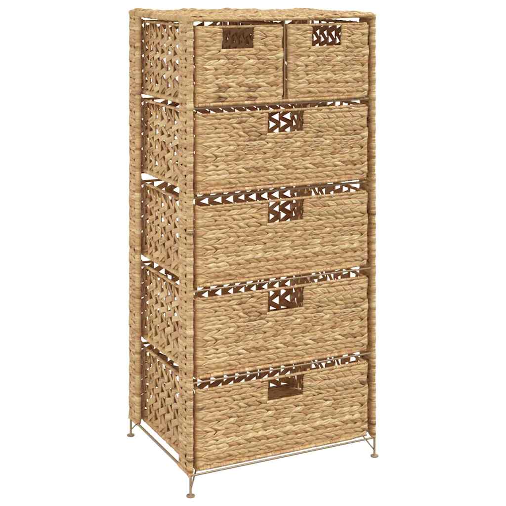 Storage Unit | Brown | Water hyacinth, Metal | 47x37x100 cm