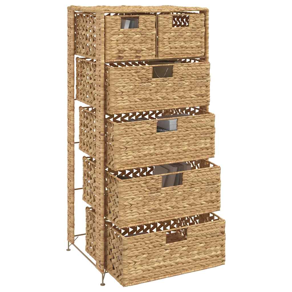 Storage Unit | Brown | Water hyacinth, Metal | 47x37x100 cm