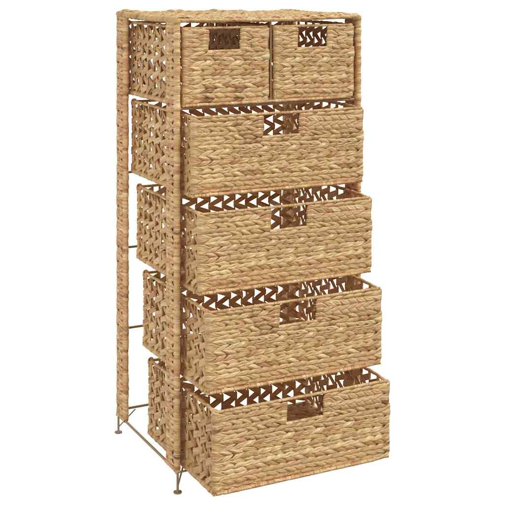 Storage Unit | Brown | Water hyacinth, Metal | 47x37x100 cm