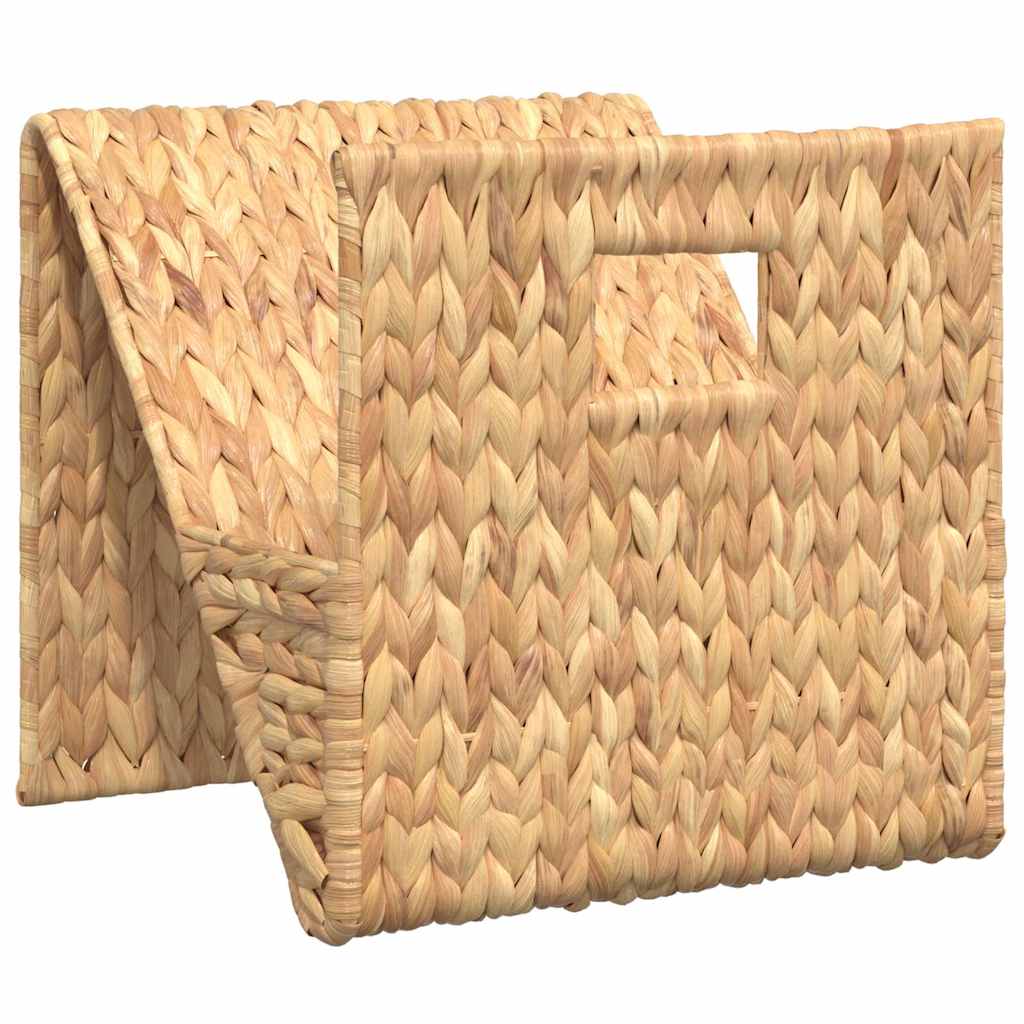 vidaXL Magazine Holder Brown Water Hyacinth, Metal Frame