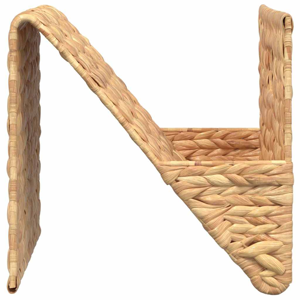 vidaXL Magazine Holder Brown Water Hyacinth, Metal Frame