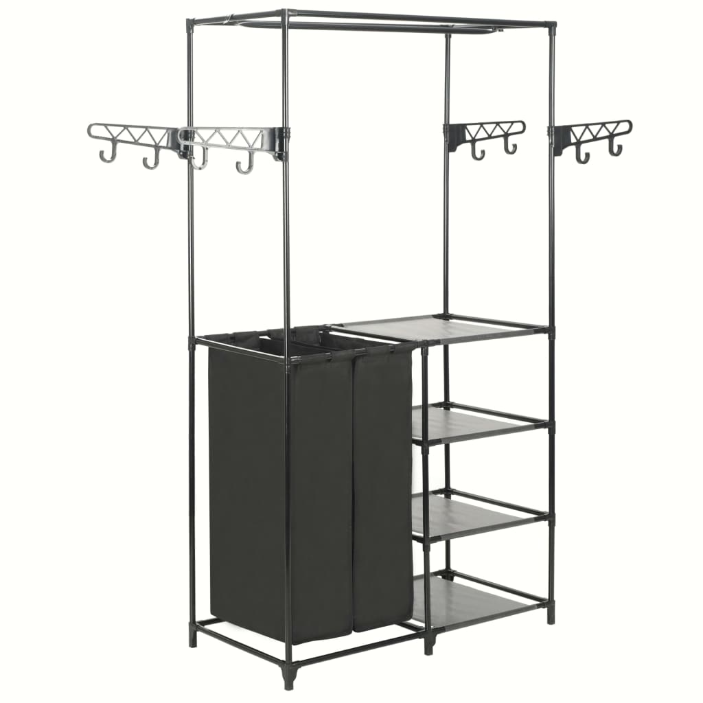 Clothes Rack Black Powder-coated steel, Non-woven fabric