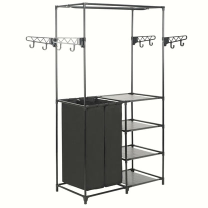 Clothes Rack Black Powder-coated steel, Non-woven fabric