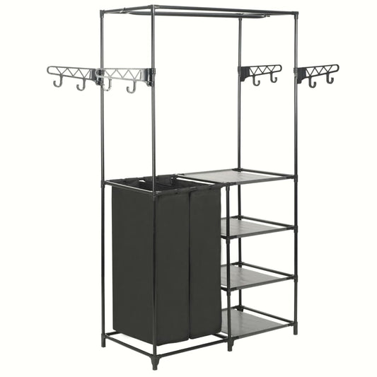 Clothes Rack Black Powder-coated steel, Non-woven fabric