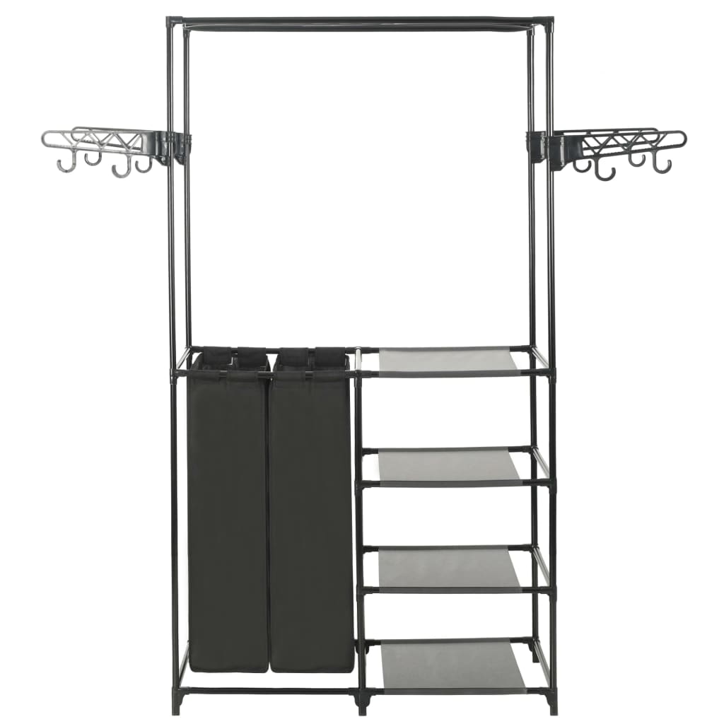 Clothes Rack Black Powder-coated steel, Non-woven fabric
