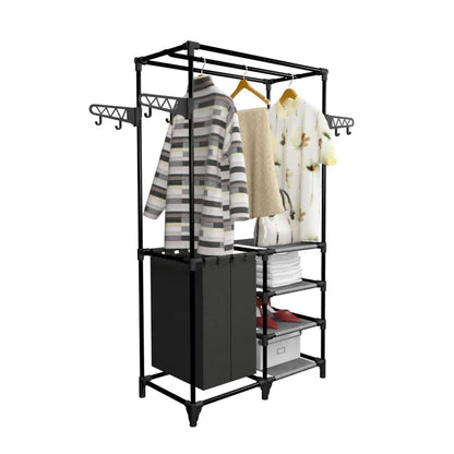 Clothes Rack Black Powder-coated steel, Non-woven fabric
