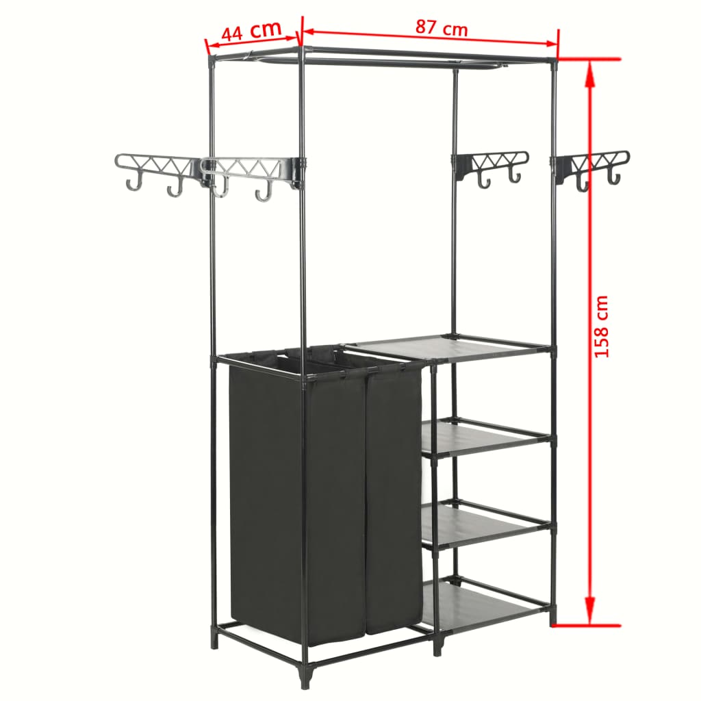 Clothes Rack Black Powder-coated steel, Non-woven fabric
