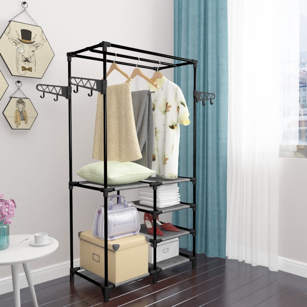 Clothes Rack Black Powder-coated steel, Non-woven fabric Medium