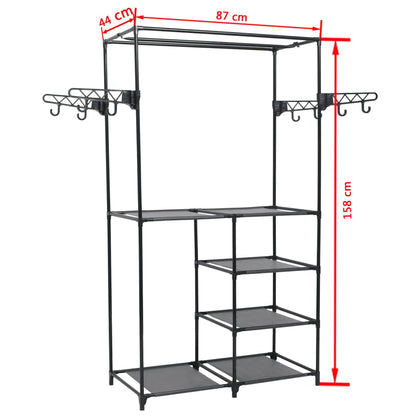 Clothes Rack Black Powder-coated steel, Non-woven fabric Medium