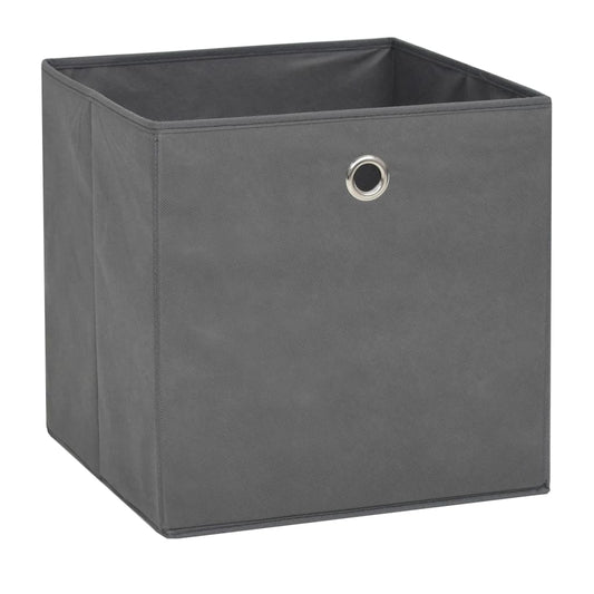 Storage Box Set of 4 Grey Non-woven Fabric (Polyethylene: 100%)