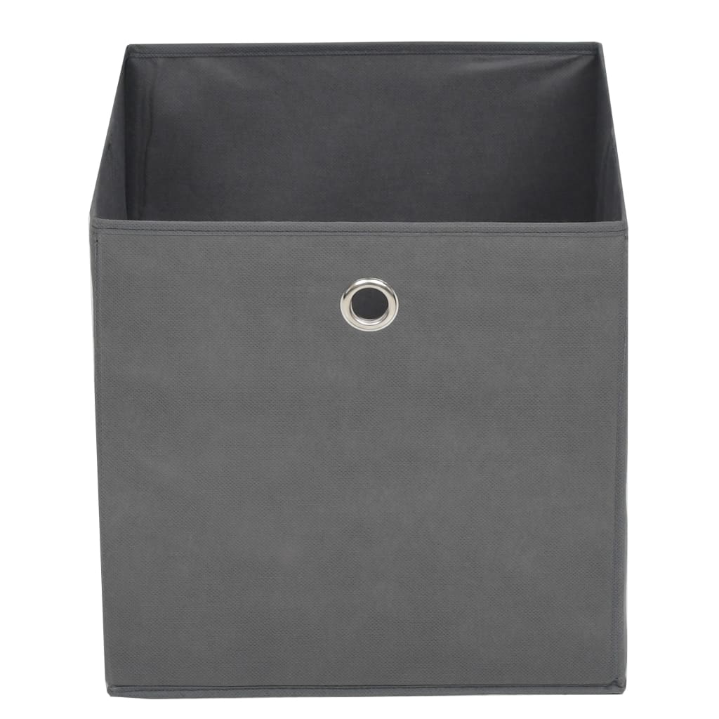 Storage Box Set of 4 Grey Non-woven Fabric (Polyethylene: 100%)