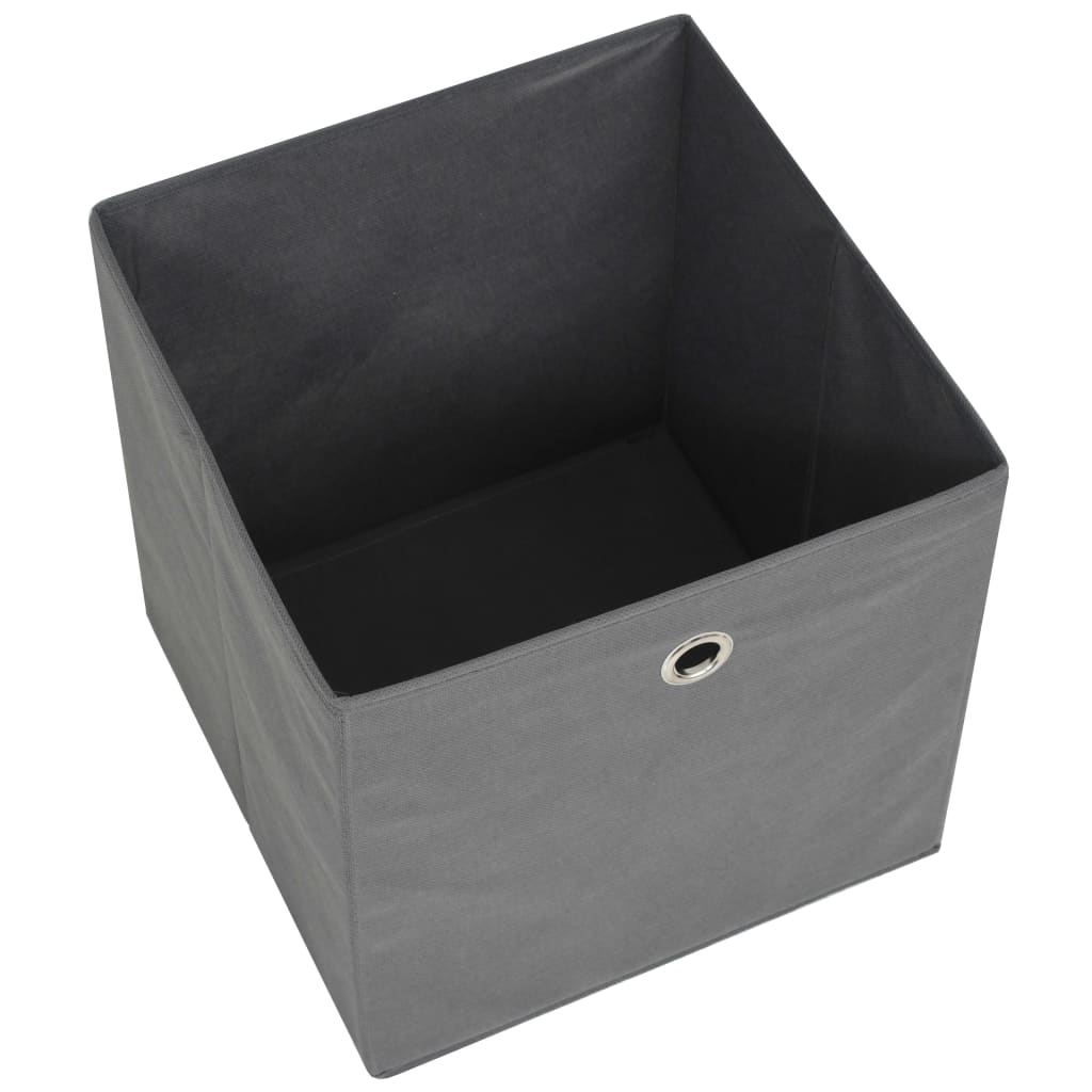 Storage Box Set of 4 Grey Non-woven Fabric (Polyethylene: 100%)
