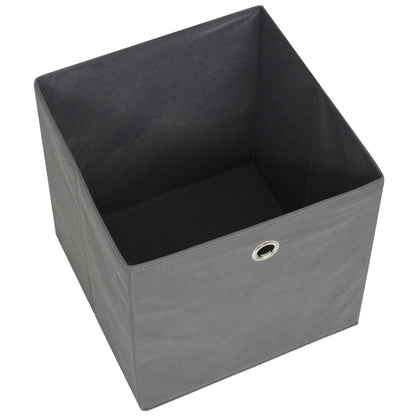 Storage Box Set of 4 Grey Non-woven Fabric (Polyethylene: 100%)
