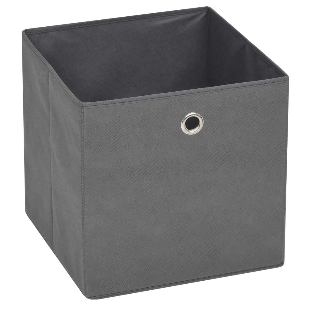 Storage Box Set of 4 Grey Non-woven Fabric (Polyethylene: 100%)