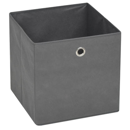 Storage Box Set of 4 Grey Non-woven Fabric (Polyethylene: 100%)