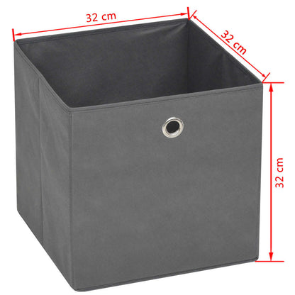 Storage Box Set of 4 Grey Non-woven Fabric (Polyethylene: 100%)
