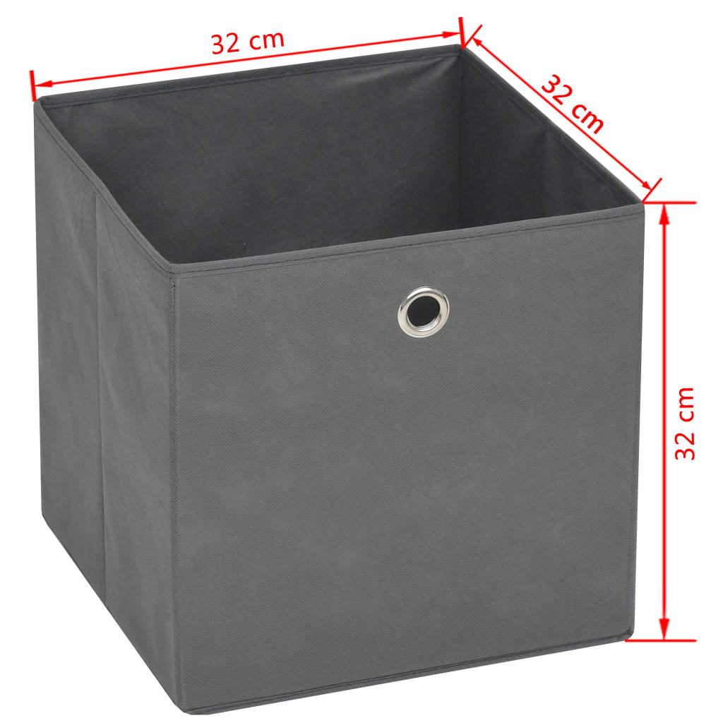 Storage Box Set of 10 Grey Non-woven fabric 12.6x12.6x12.6 in