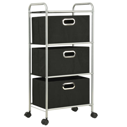 Shelving Unit with 3 Storage Boxes Steel and Non-woven Fabric