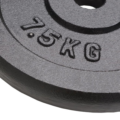 Weight Plates 4 pcs 4x7.5 kg Cast Iron