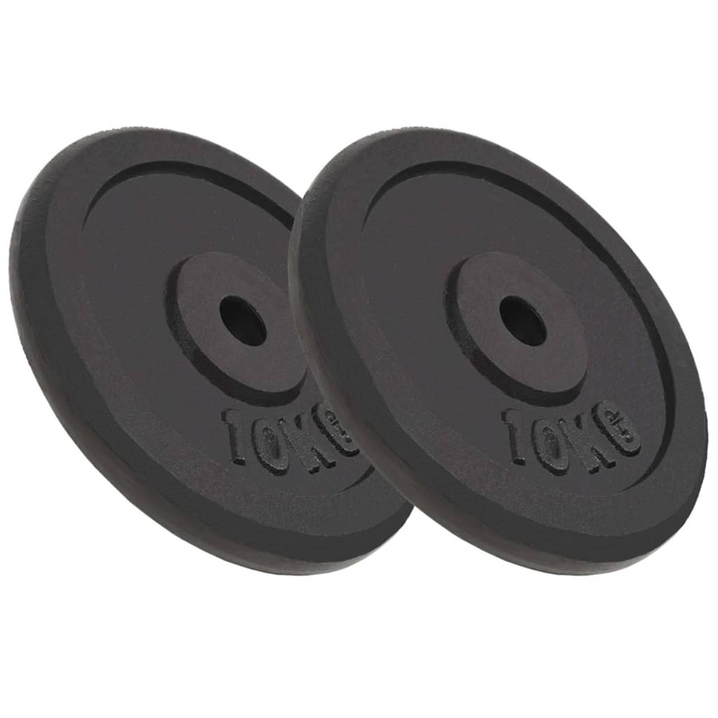 Weight Plates 2 pcs 2x10 kg Cast Iron