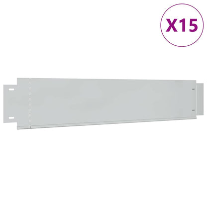 274903 vidaXL Lawn Fence 15 pcs Galvanised Steel 100x20 cm (3x142668)
