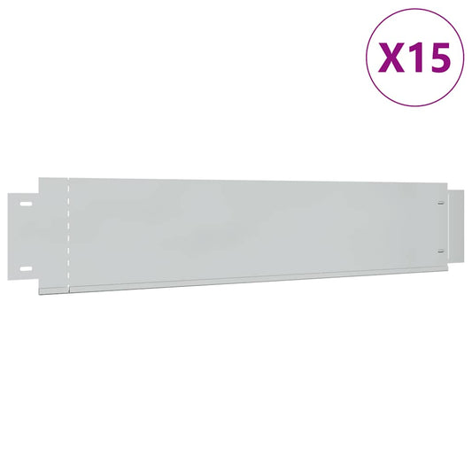 274903 vidaXL Lawn Fence 15 pcs Galvanised Steel 100x20 cm (3x142668)