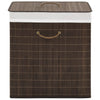 Bamboo Laundry Bin Rectangular Dark Brown
