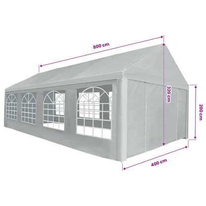 Tent Fabric without Frame Grey 26.25 x 13.12 ft PE
