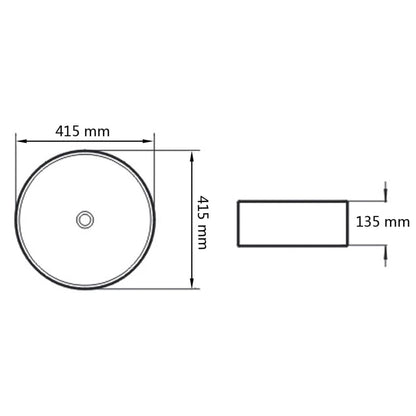 Basin Ceramic Round Black 41.5x13.5 cm