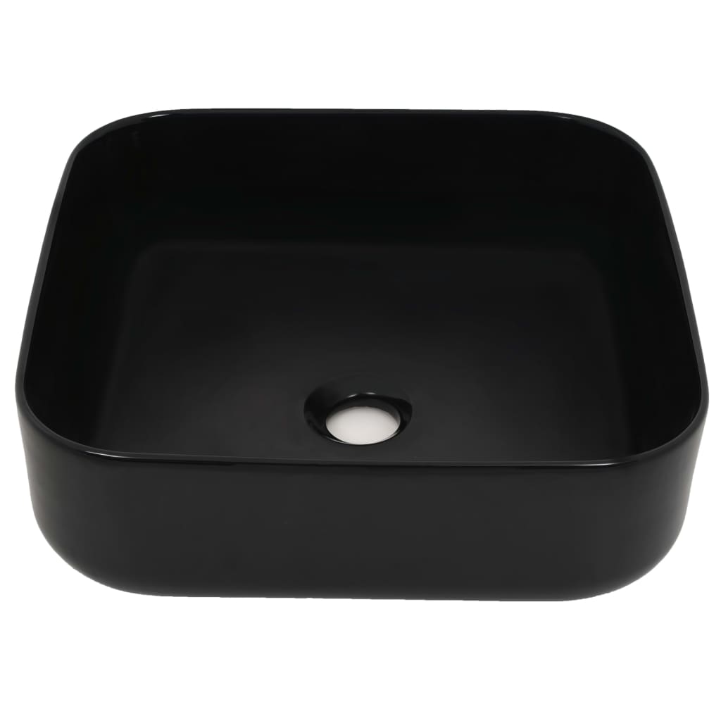 Basin Ceramic Square Black 38x38x13.5 cm