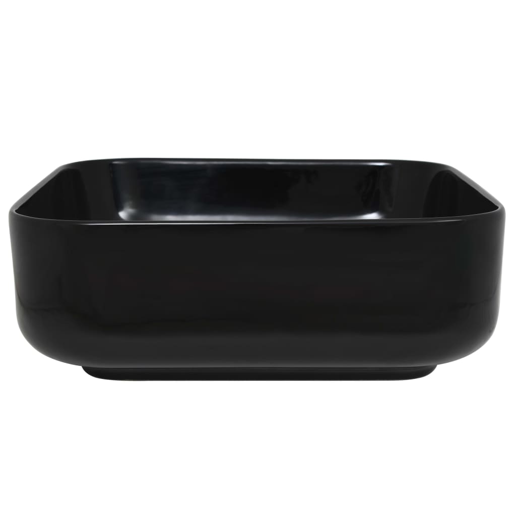 Basin Ceramic Square Black 38x38x13.5 cm