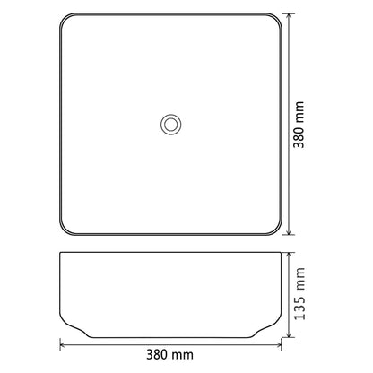 Basin Ceramic Square Black 38x38x13.5 cm