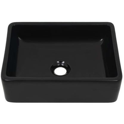 Basin Ceramic Rectangular Black 41x30x12 cm