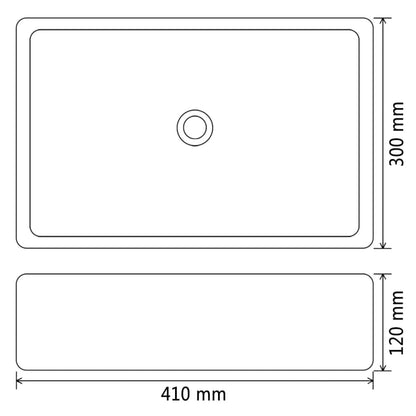 Basin Ceramic Rectangular Black 41x30x12 cm