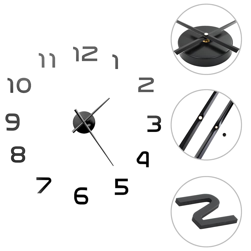 3d Wall Clock | High gloss black | EVA (ethylene-vinyl acetate) | XXL