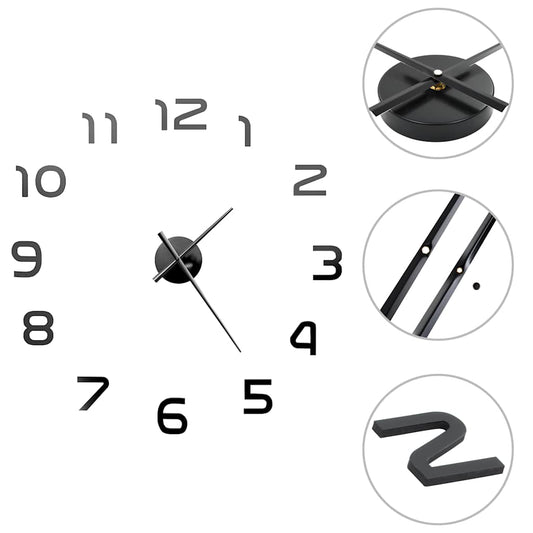 3d Wall Clock | High gloss black | EVA (ethylene-vinyl acetate) | XXL
