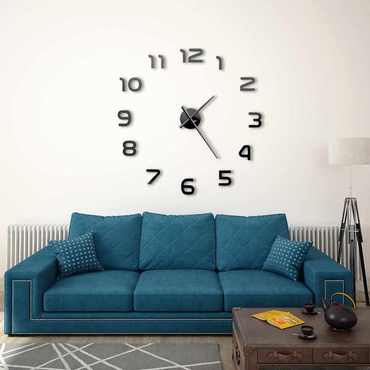 3d Wall Clock | High gloss black | EVA (ethylene-vinyl acetate) | XXL
