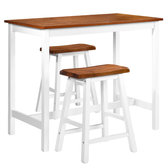 Bar Set | Brown and white | MDF and solid wood