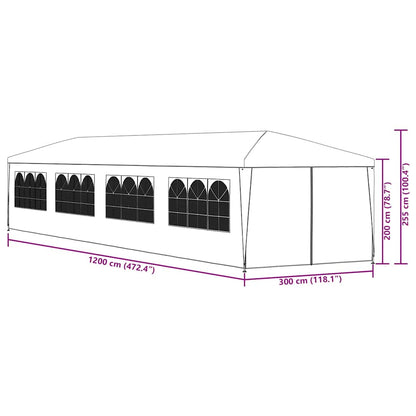 Garden Marquee 3x12 m Blue