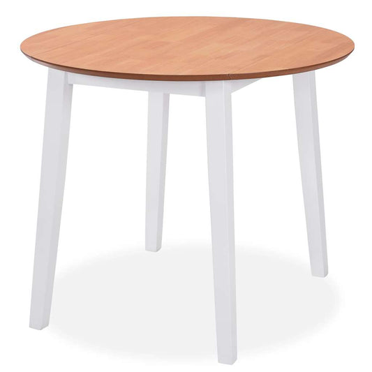 Dining Set | White and natural wood | MDF and rubberwood | Collapsible