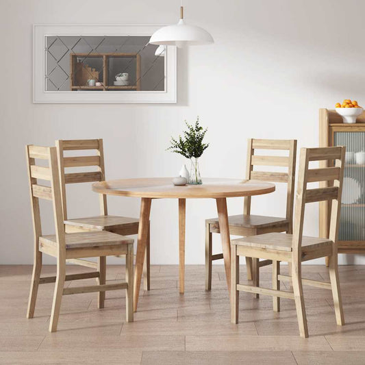 Dining Chair | Set of 4 | Brown | Solid acacia wood (brushed) | Standard
