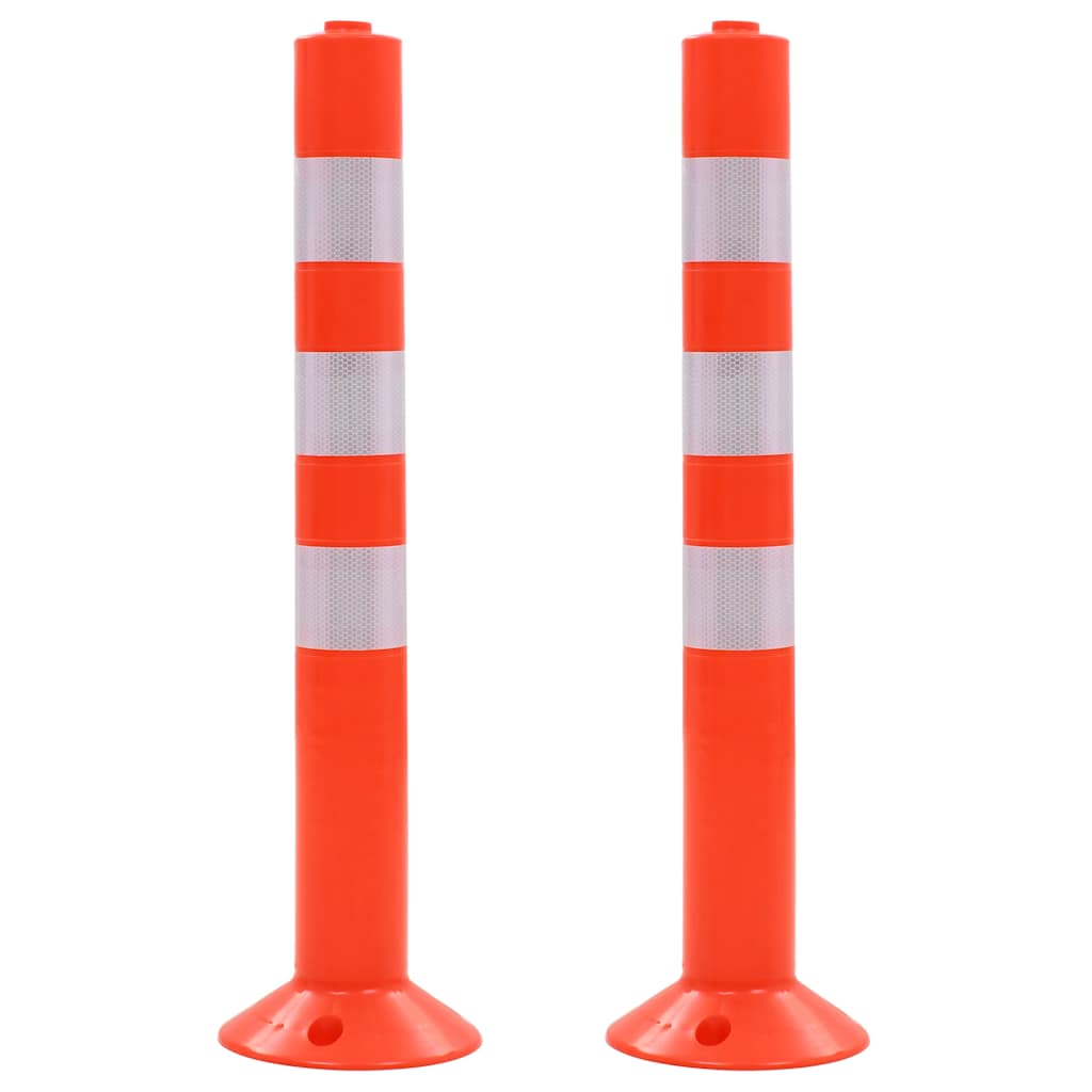 Traffic Control Bollards 2 pcs Plastic 75 cm