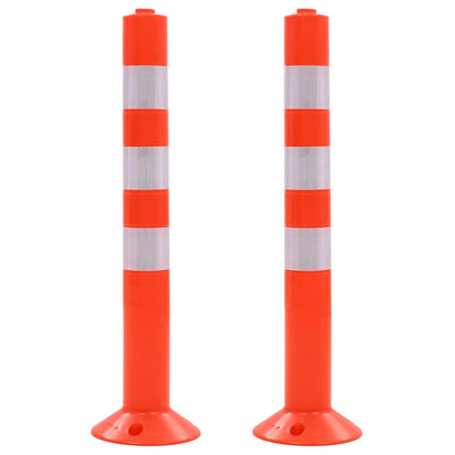Traffic Control Bollards 2 pcs Plastic 75 cm