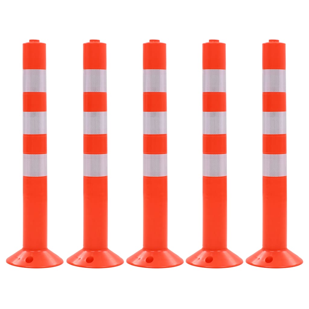 142829 vidaXL Traffic Control Bollards 5 pcs Plastic 75 cm