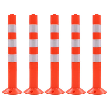 142829 vidaXL Traffic Control Bollards 5 pcs Plastic 75 cm