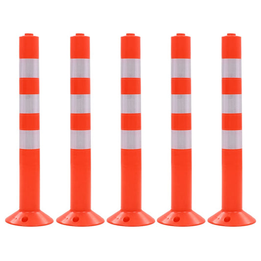 142829 vidaXL Traffic Control Bollards 5 pcs Plastic 75 cm