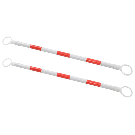142830 vidaXL Retractable Traffic Cone Bars 2 pcs Plastic 116-197 cm