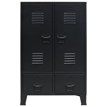 Wardrobe Metal Industrial Style 67x35x107 cm Black