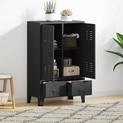 Wardrobe Metal Industrial Style 26.4"x13.8"x42.1" Black