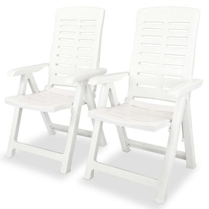 Garden Chair | Set of 2 | White | Plastic | Standard | Foldable